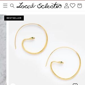 Anokhi Green Snake Hoop Earrings